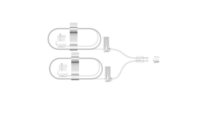 EMED® SAF-Q-212-G27-36” SCIg Safety Set, Bi-Furcated 12mm Needle with Two Site Dressings, (Box of 10)