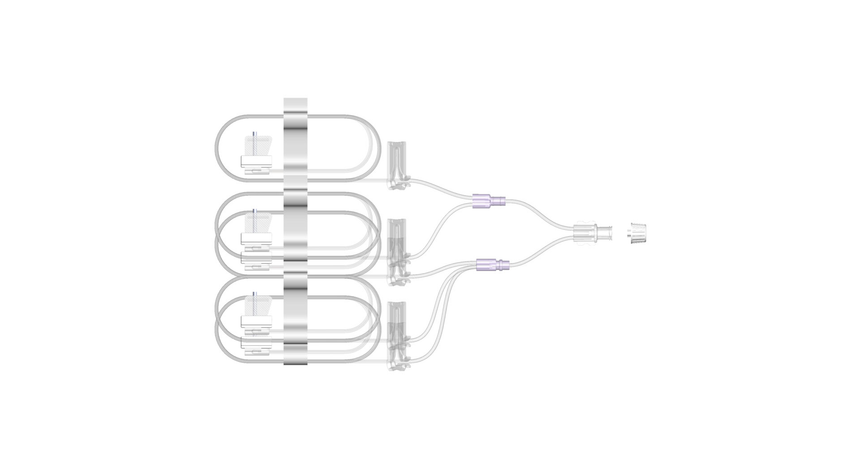 EMED SAF-Q-509-G27-36 SCIg Safety Set Quin-Furcated Needle with Five Site Dressing, 9mm (boîte de 10)