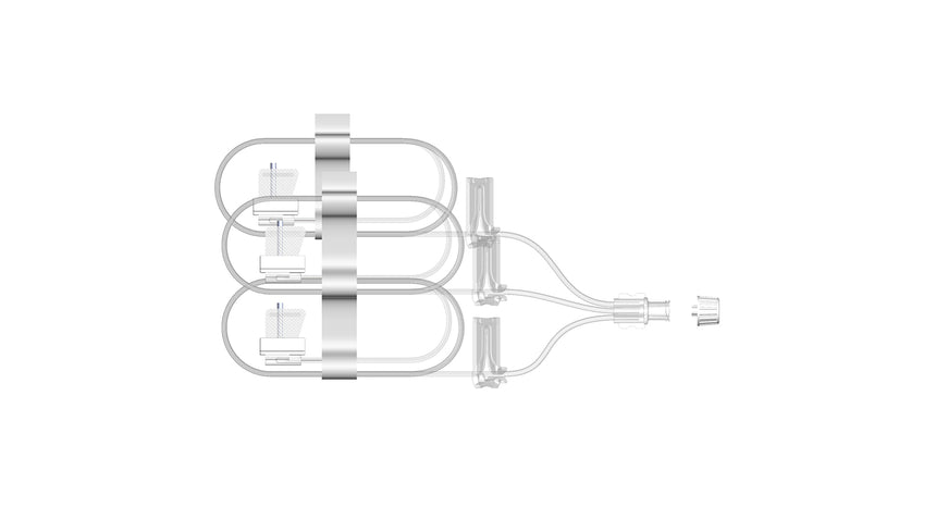 EMED® SAF-Q-312-G27-36" SCIg Safety Set, aiguille tri-furquée de 12 mm avec pansements à trois sites, (boîte de 10)